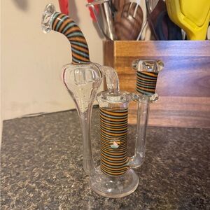 Striped Glass Accent Piece